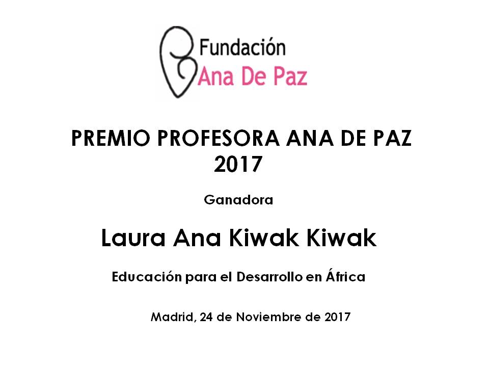 PREMIO PROFESORA ANA DE PAZ 2017